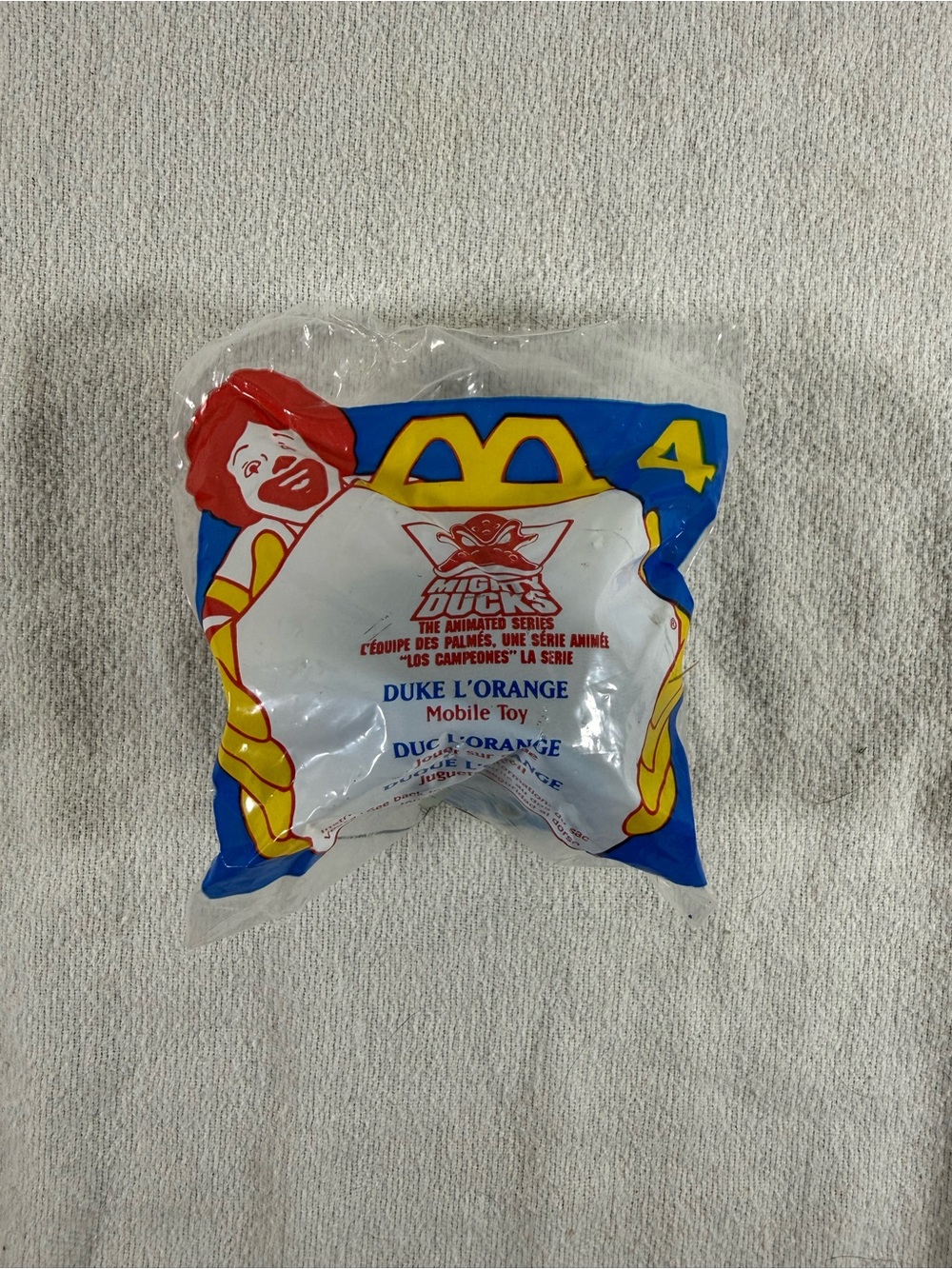 Vintage 1996 McDonalds Happy Meal Mighty Ducks #4 Duck L’Orange Mobile Toy